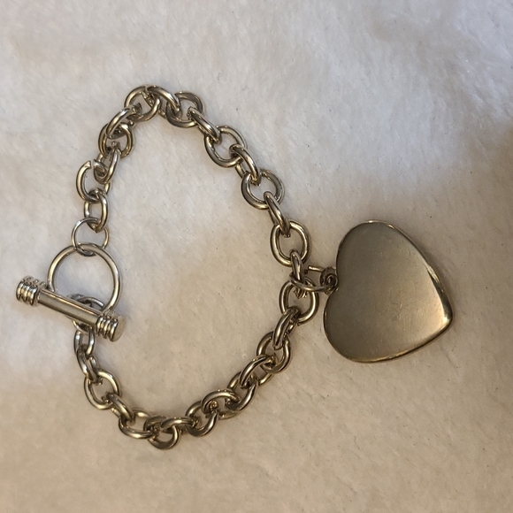 Charm bracelet vintage silver with heart charm - Picture 1 of 5